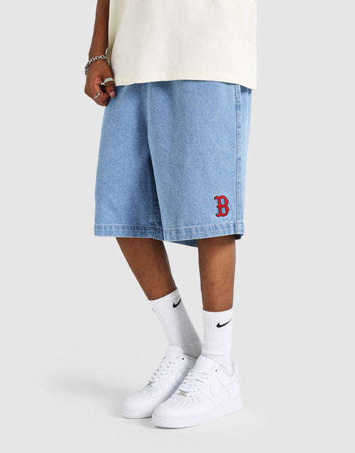 กางเกงขาสั้นผู้ชาย Knit Washed Denim Boston Red Sox