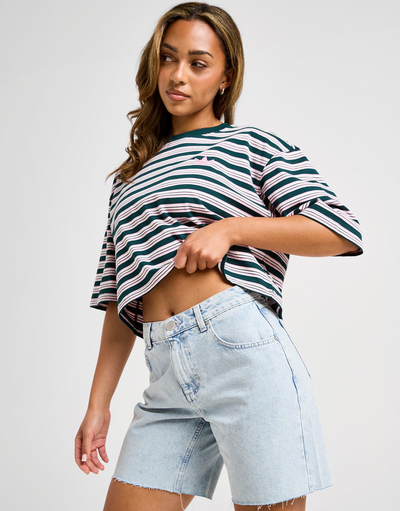 เสื้อยืดผู้หญิง Stripe Crop