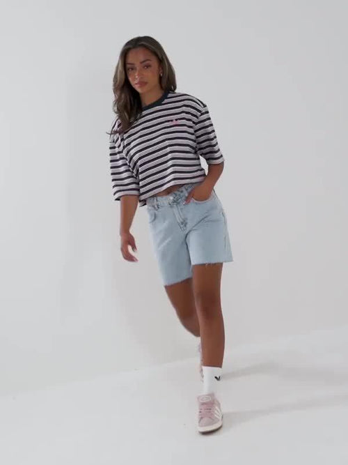 เสื้อยืดผู้หญิง Stripe Crop