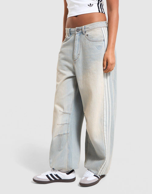 กางเกงขายาวผู้หญิง Adilenium Season 3 Banana Fitted Washed Denim