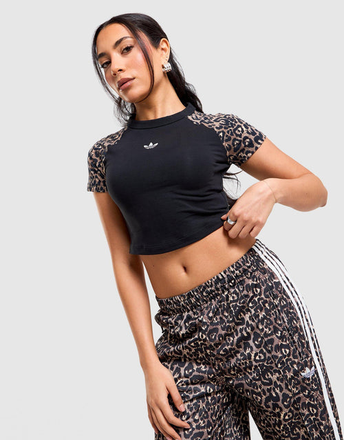 เสื้อยืดผู้หญิง Leopard Raglan Slim