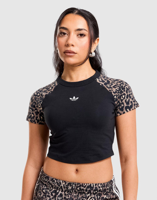 เสื้อยืดผู้หญิง Leopard Raglan Slim
