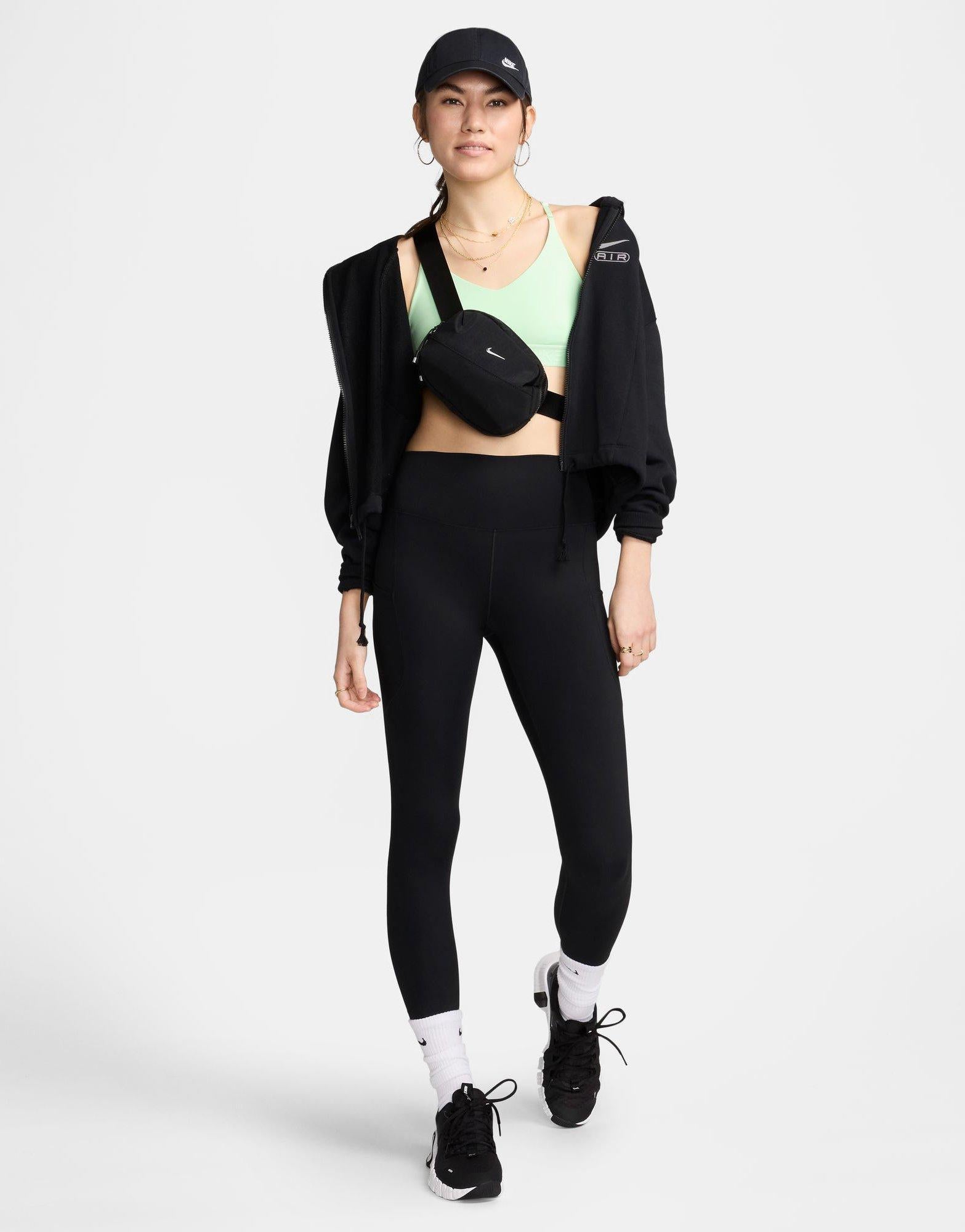 กางเกงเลกกิ้งผู้หญิง High-Waisted 7/8 with Pockets
