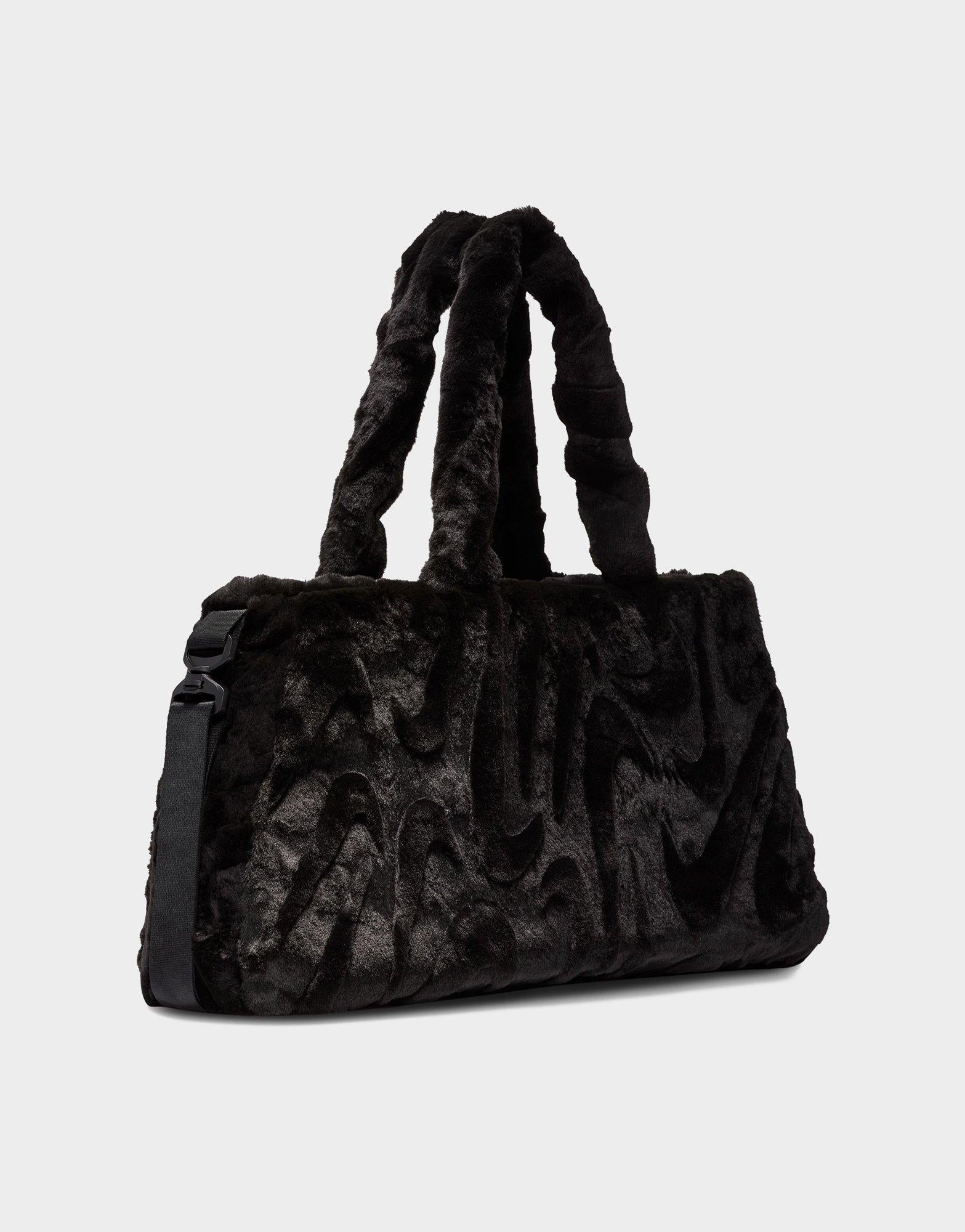 สีดำ Nike กระเป๋า Sportswear Faux Fur Tote (10L) - JD Sports