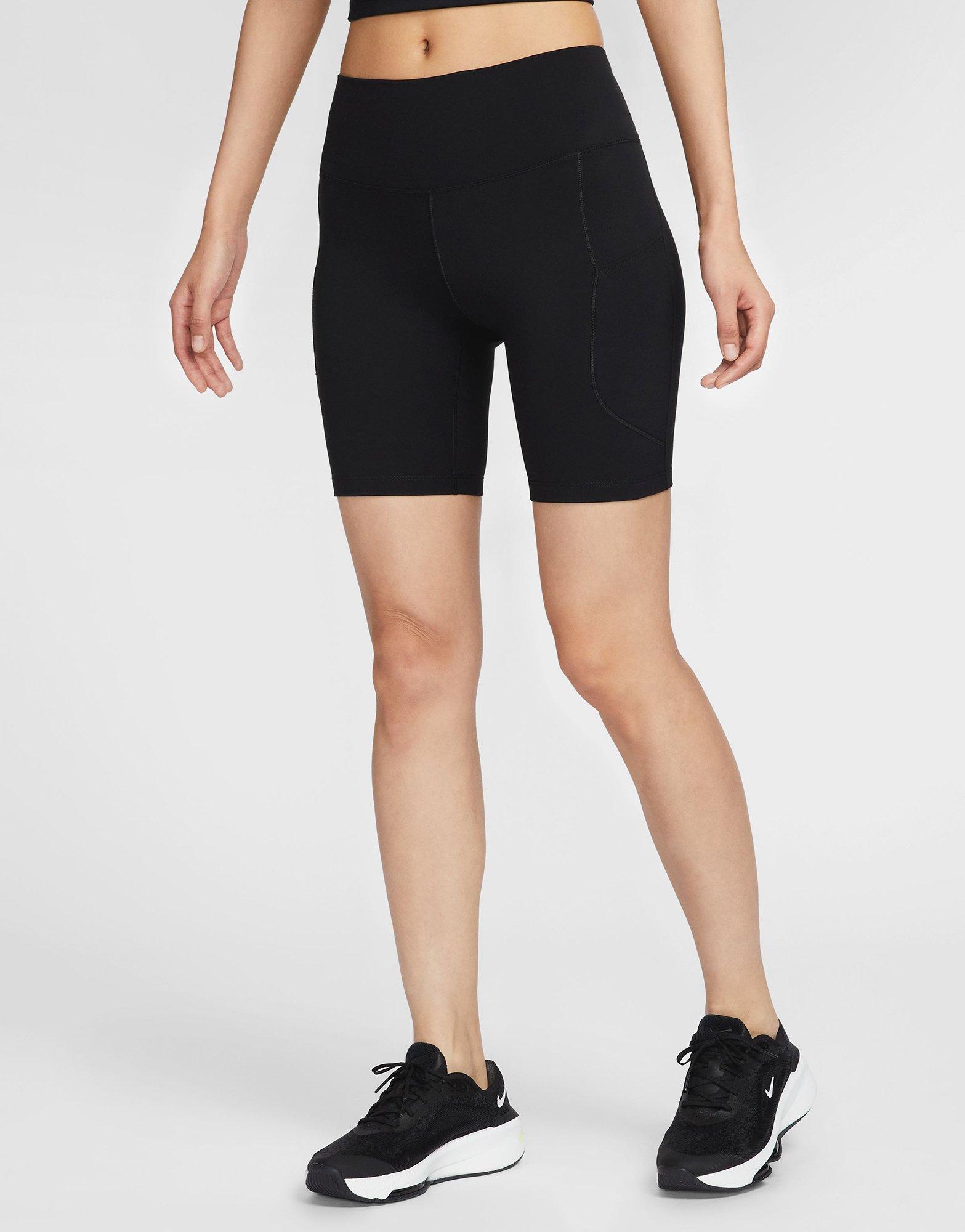 กางเกงเลกกิ้งผู้หญิง High-Waisted 8" Biker with Pockets