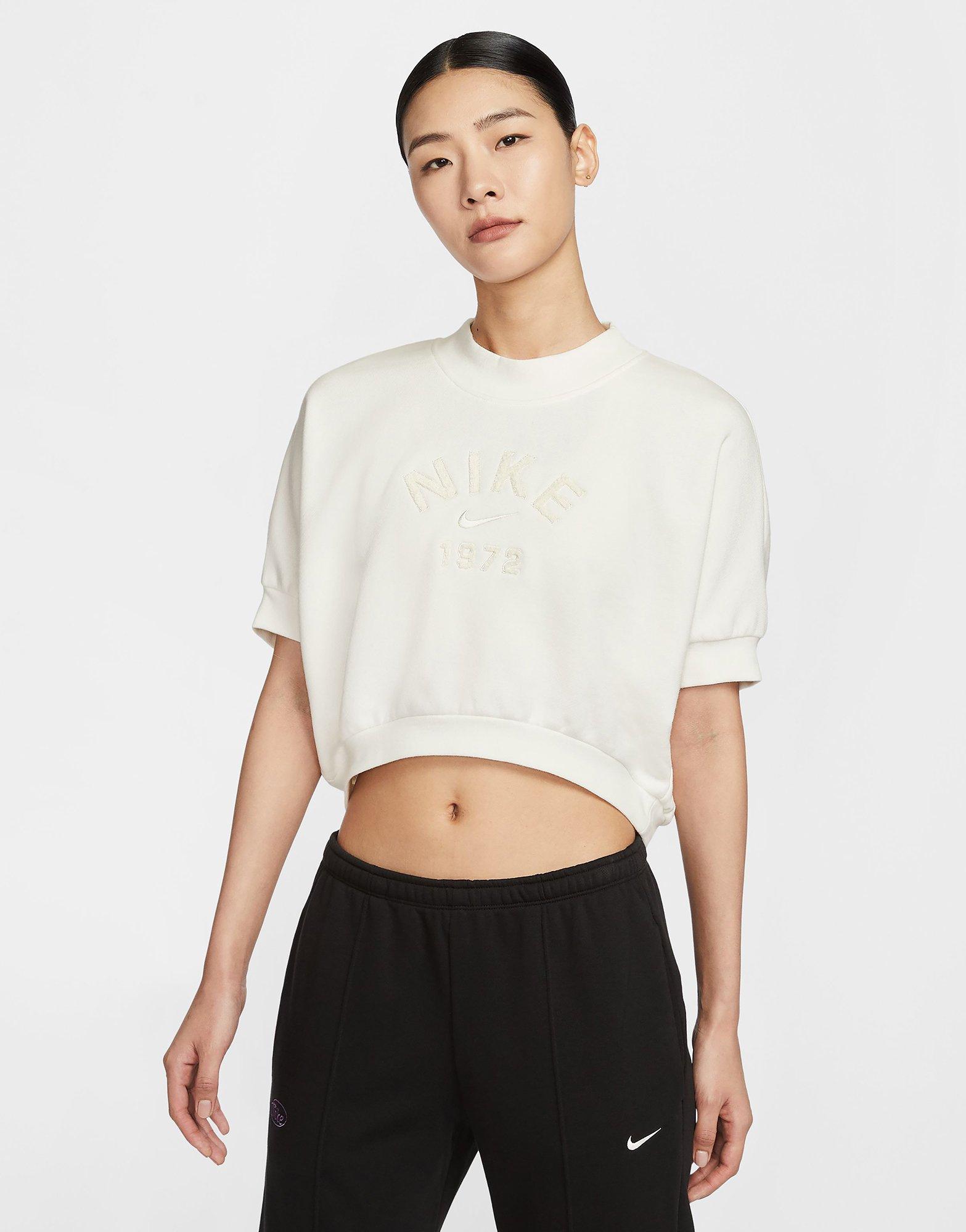 เสื้อยืดผู้หญิง Sportswear Cropped French Terry
