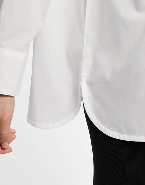 เสื้อแขนยาวผู้หญิง Sportswear Chill Poplin Loose Button-Up