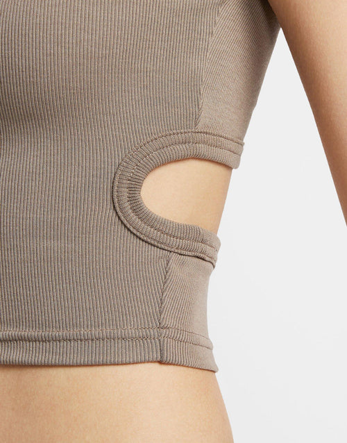 เสื้อแขนสั้นผู้หญิง Sportswear Chill Knit Cropped Mini-Rib