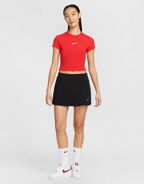 กางเกงกระโปรงผู้หญิง Sportswear Chill Terry Mid-Rise French Terry Mini