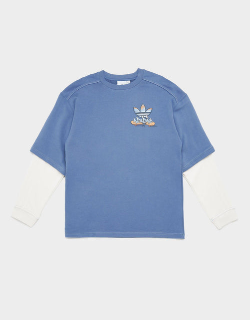 เสื้อยืดผู้ชาย City Skate Faux Two-In-One Crew