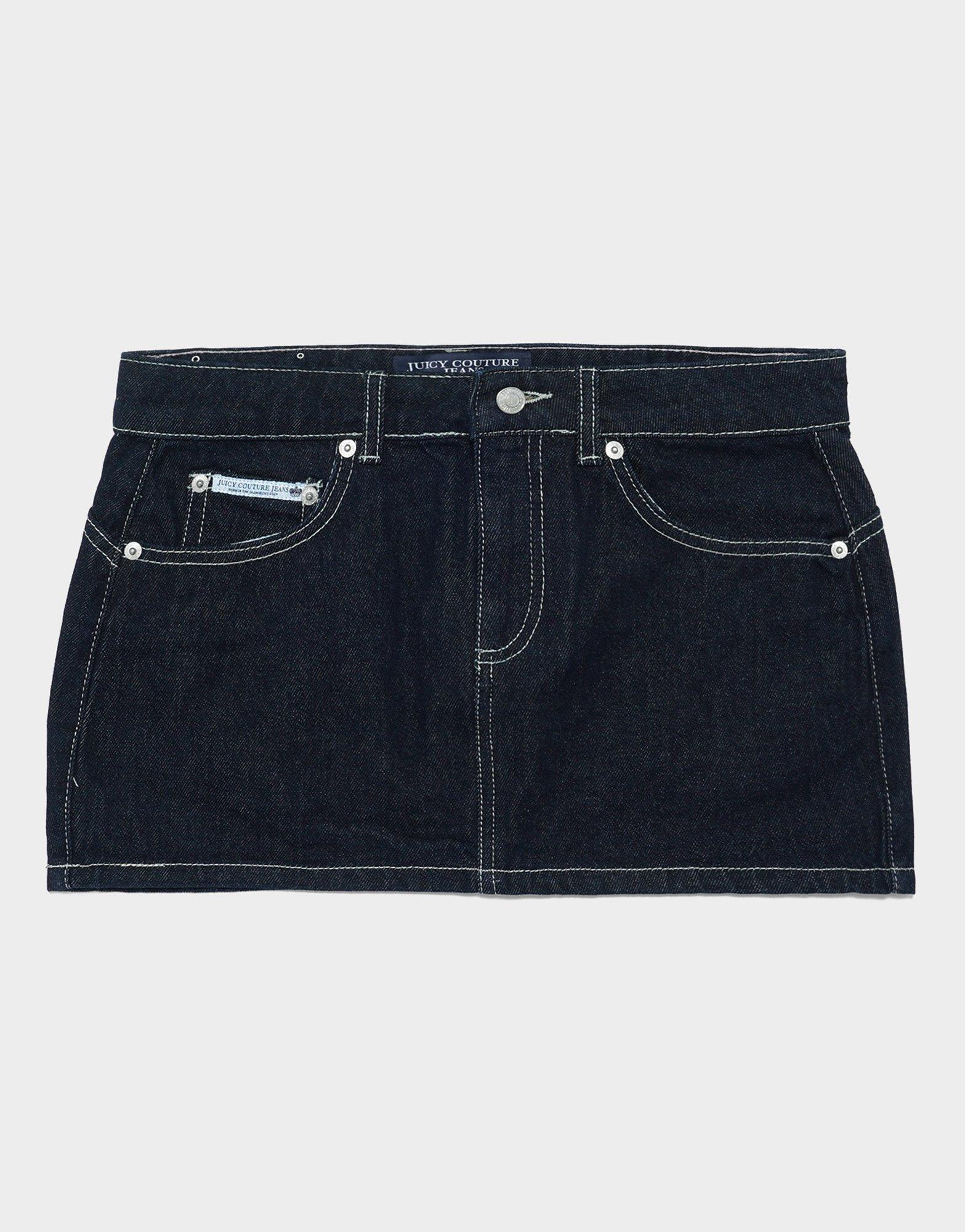 กระโปรงผู้หญิง Dog Crest Stud Denim
