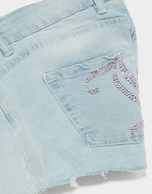 กางเกงขาสั้นผู้หญิง Gothic Denim
