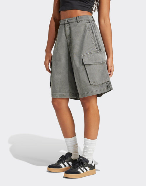 กางเกงขาสั้นผู้หญิง Washed Cargo Twill Jorts