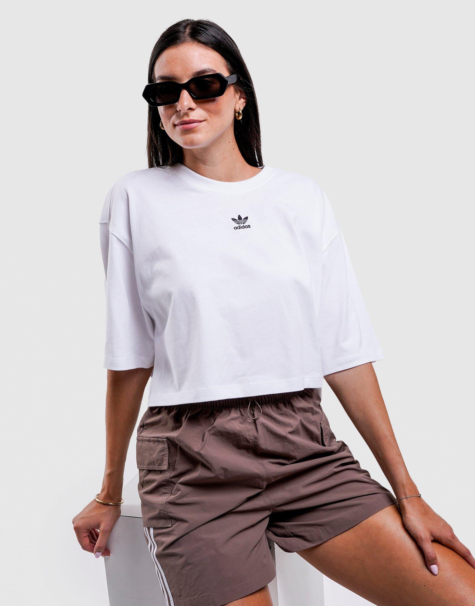 เสื้อยืดผู้หญิง Essentials Crop