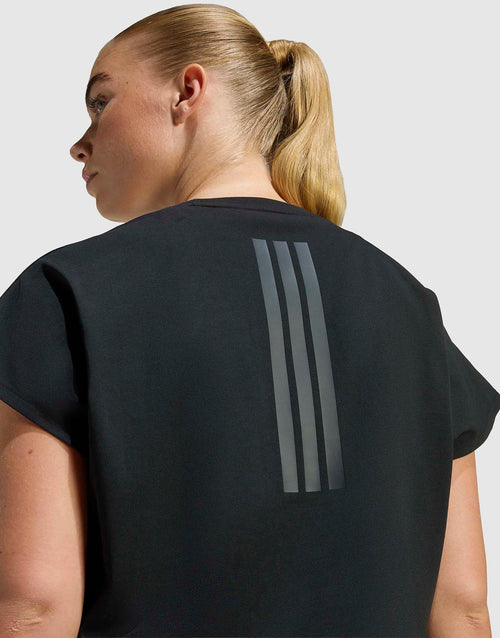 เสื้อแขนสั้นผู้หญิง Power Workout Cropped 3-Stripes