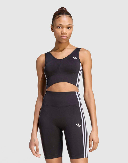 สปอร์ตบราผู้หญิง Essentials 3 Stripes Seamless