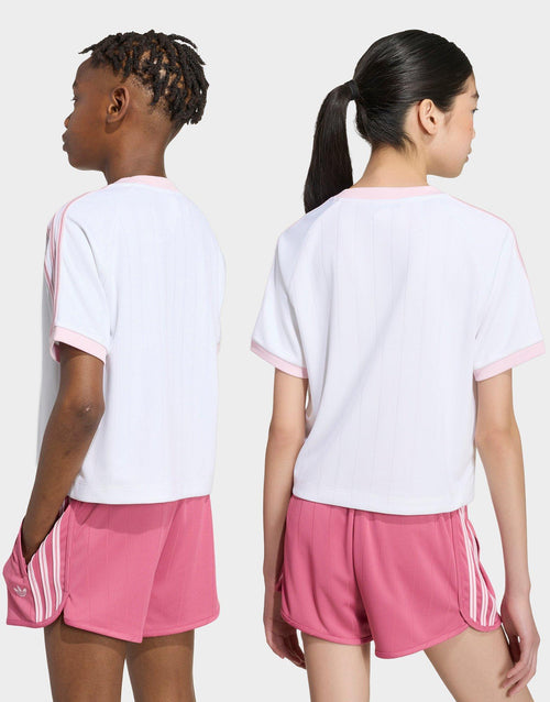 เสื้อยืดเด็กโต Loose Short Pinstripe