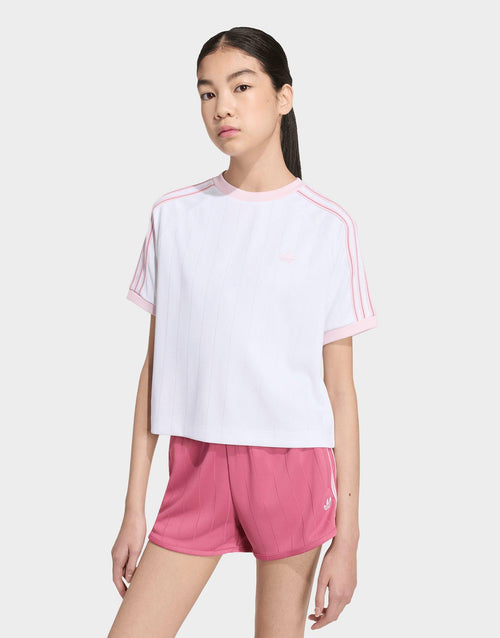 เสื้อยืดเด็กโต Loose Short Pinstripe