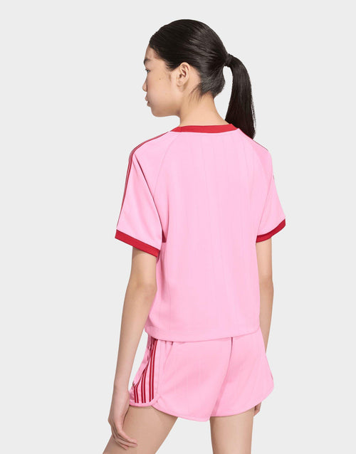 เสื้อยืดเด็กโต Loose Short Pinstripe