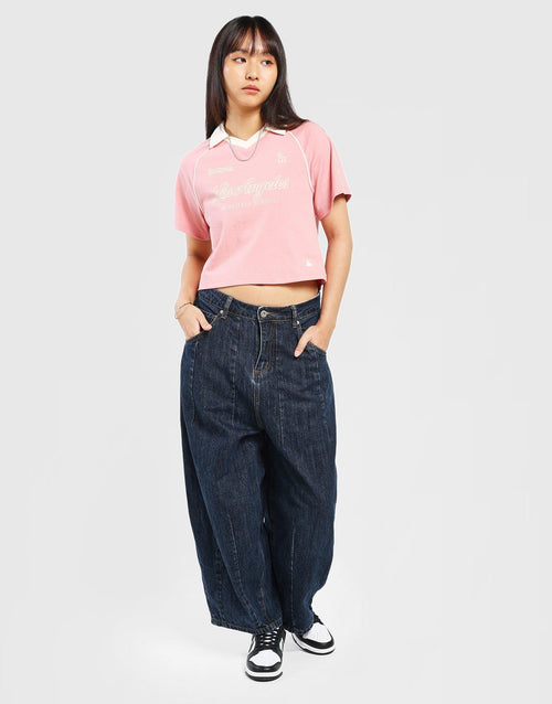 เสื้อโปโลแขนสั้นผู้หญิง V-Neck Crop LA Dodgers