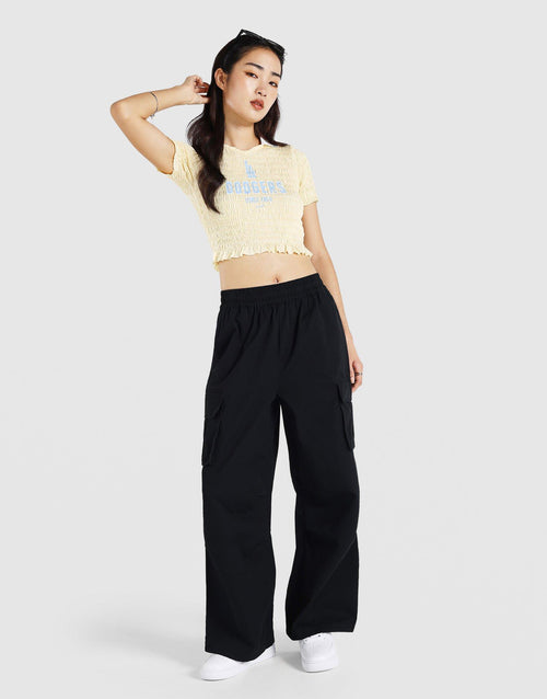 เสื้อแขนสั้นผู้หญิง Home Run City Shirred Back LA Dodgers