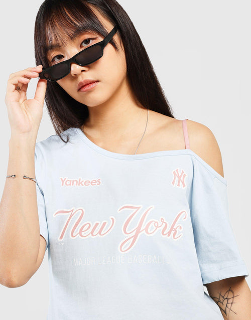 เสื้อแขนสั้นผู้หญิง One-Shoulder Baby NY Yankees