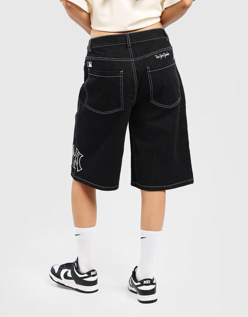 กางเกงขาสั้นผู้หญิง Denim Jorts NY Yankees