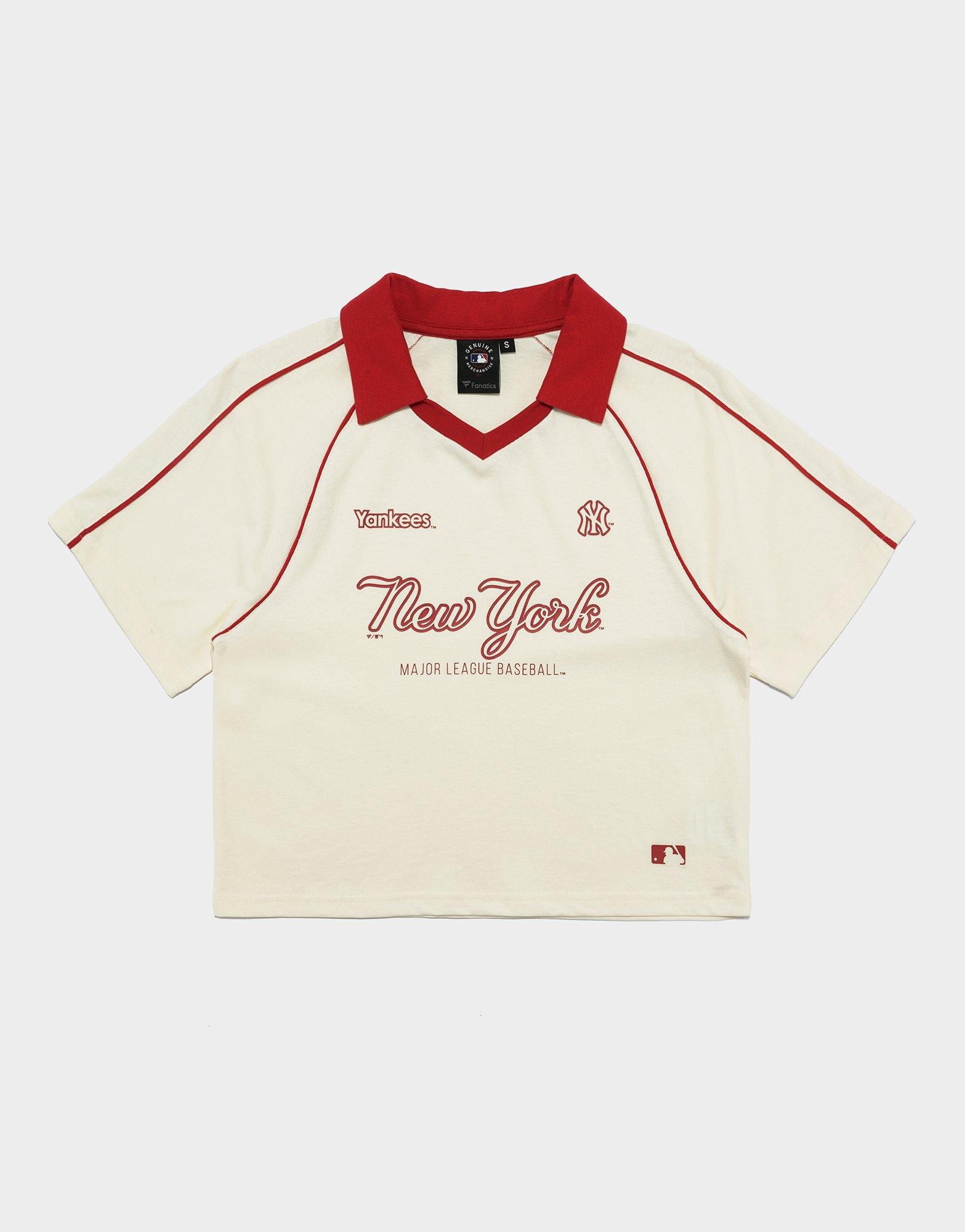เสื้อโปโลแขนสั้นผู้หญิง V-Neck Crop NY Yankees