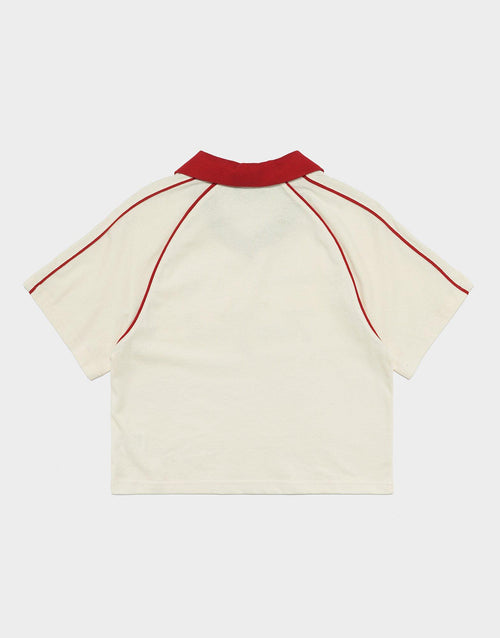 เสื้อโปโลแขนสั้นผู้หญิง V-Neck Crop NY Yankees