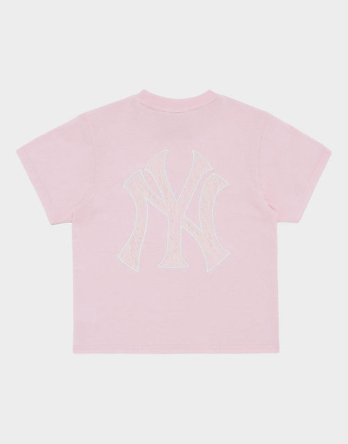 เสื้อยืดผู้หญิง Lace Applique NY Yankees