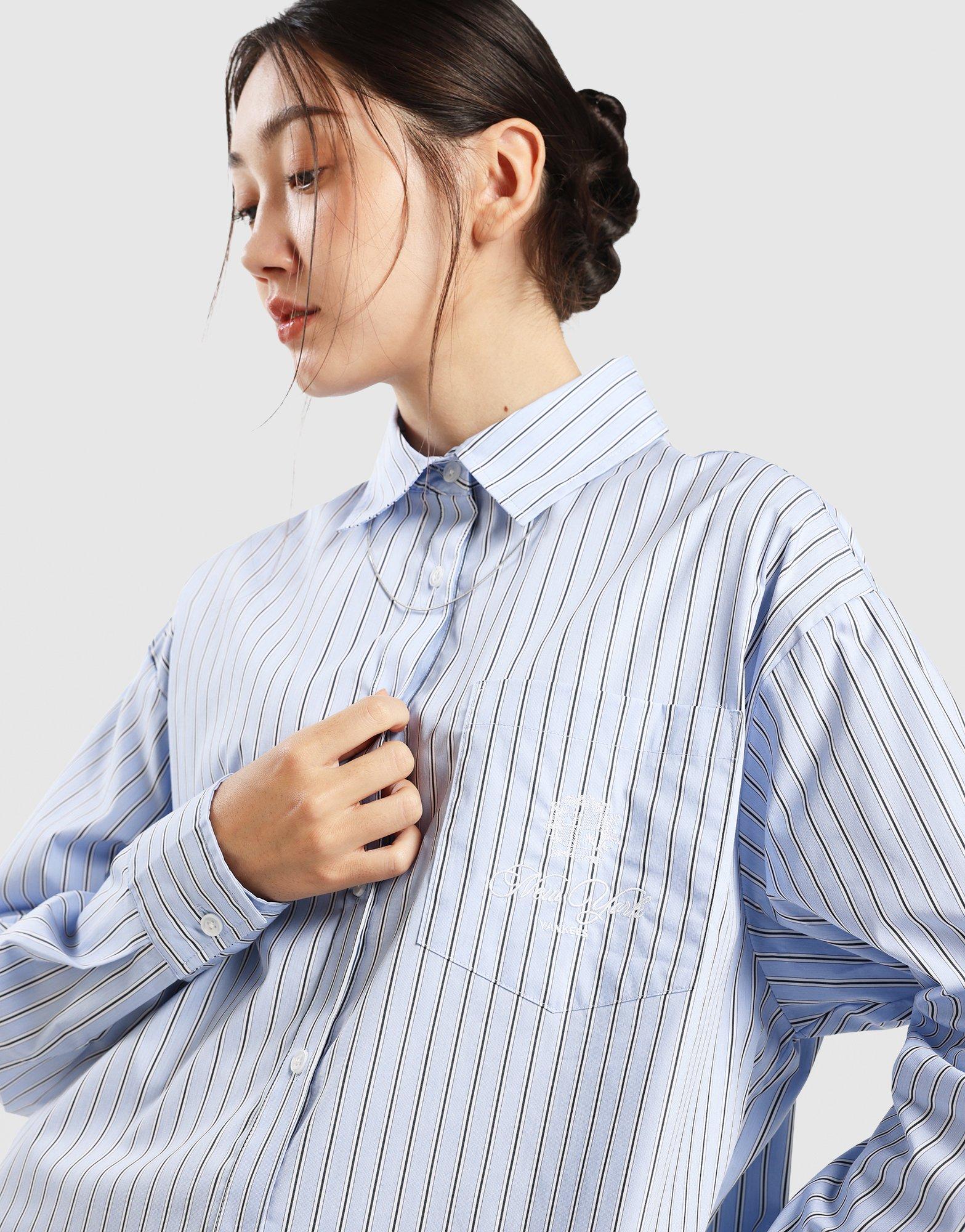 เสื้อแขนยาวผู้หญิง Oversized Stripe NY Yankees