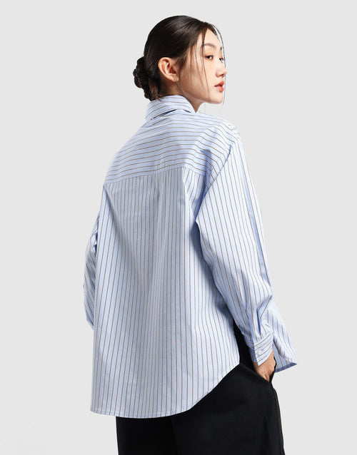 เสื้อแขนยาวผู้หญิง Oversized Stripe NY Yankees