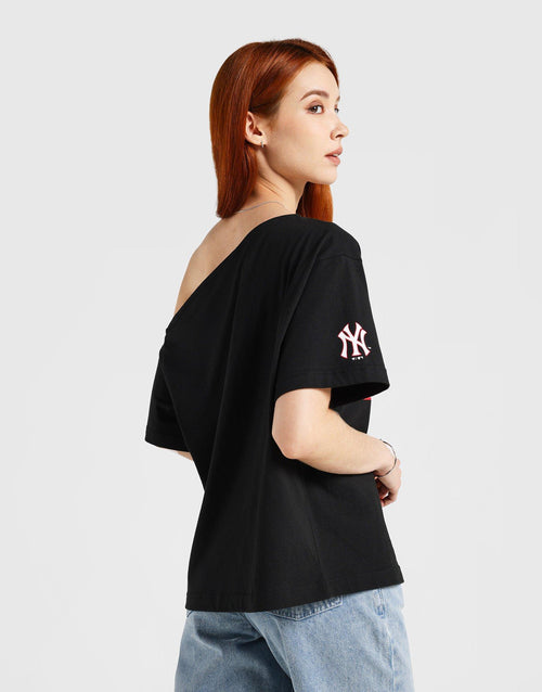 เสื้อแขนสั้นผู้หญิง Off Shoulder NY Yankees