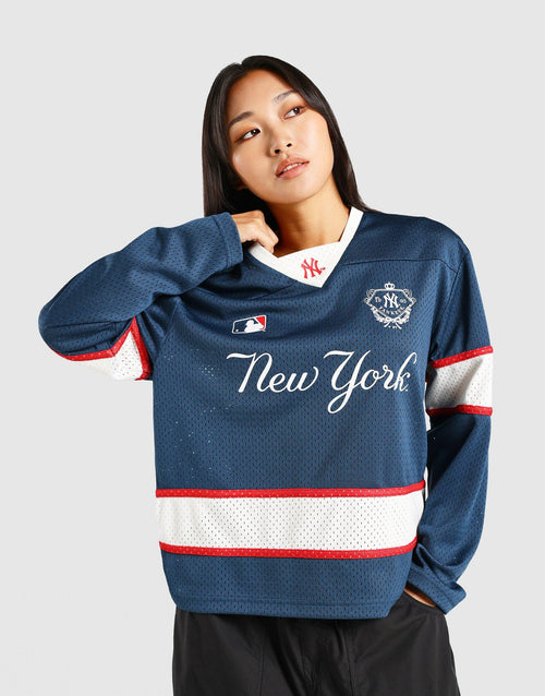 เสื้อแขนยาวผู้หญิง Panel Mesh NY Yankees