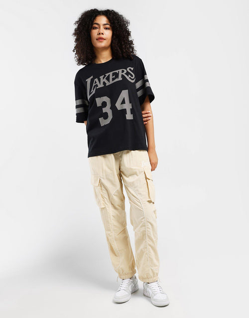 เสื้อยืดผู้หญิง Lakers OS Players Stripe