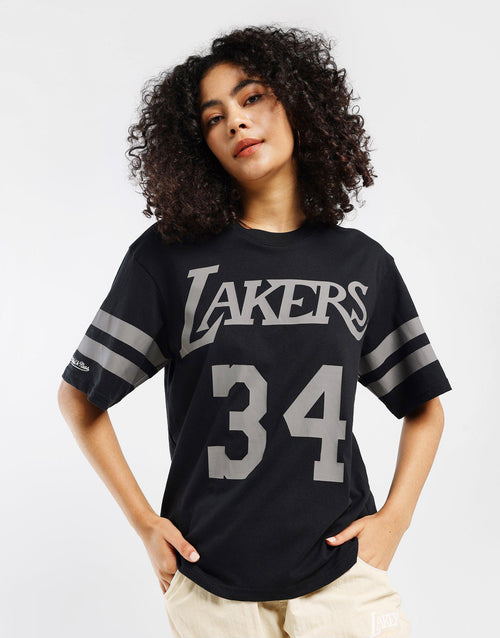 เสื้อยืดผู้หญิง Lakers OS Players Stripe