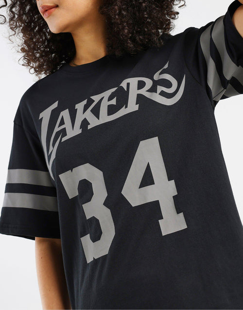 เสื้อยืดผู้หญิง Lakers OS Players Stripe