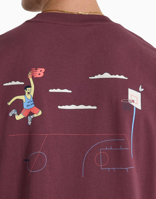 เสื้อยืดผู้ชาย Athlethic Relaxed Hoops Cartoon