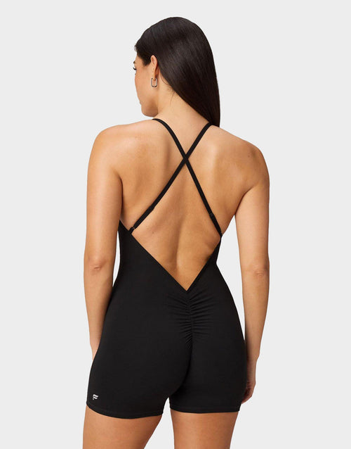 ชุดจั๊มป์สูทผู้หญิง Booty Scrunch PureLuxe V-Back 4"