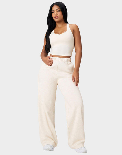 กางเกงขายาวผู้หญิง Cozy Fleece Wide Leg