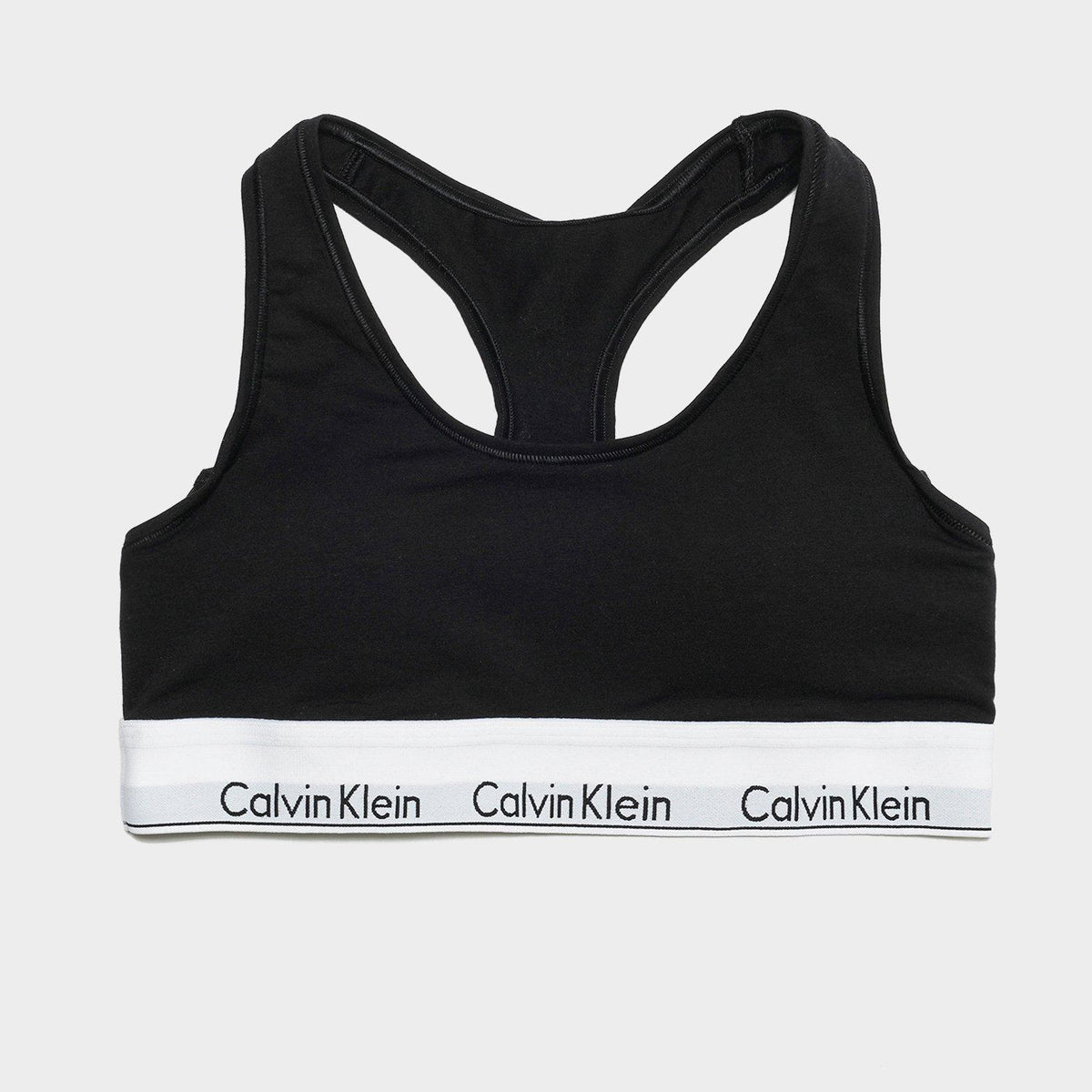 สีดำ Calvin Klein สปอร์ตบราผู้หญิง Icon Cotton Lightly Lined Bralette ...