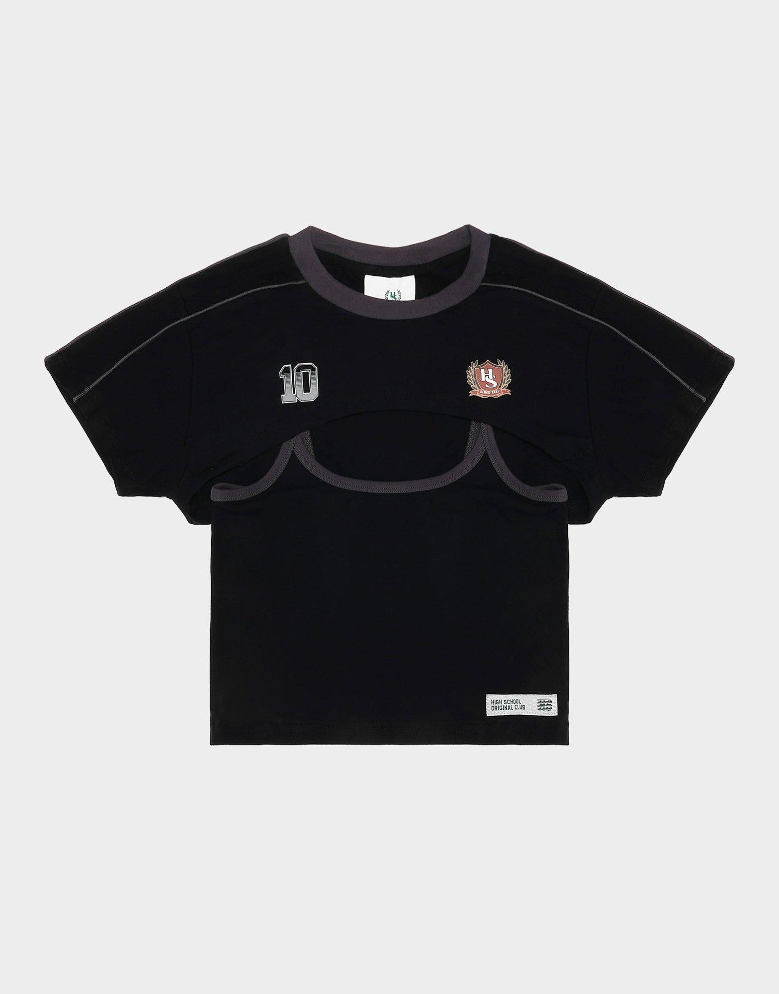 ชุดเซ็ตเสื้อแขนสั้นผู้หญิง Piping Top