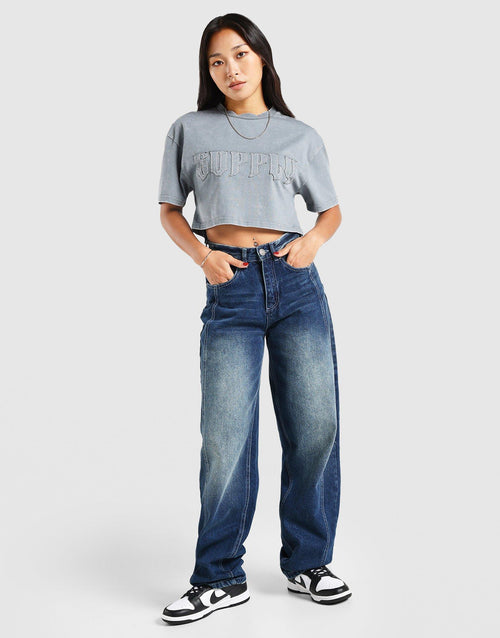 กางเกงขายาวผู้หญิง Barrel Jeans