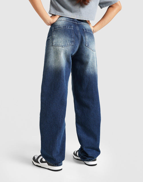 กางเกงขายาวผู้หญิง Barrel Jeans