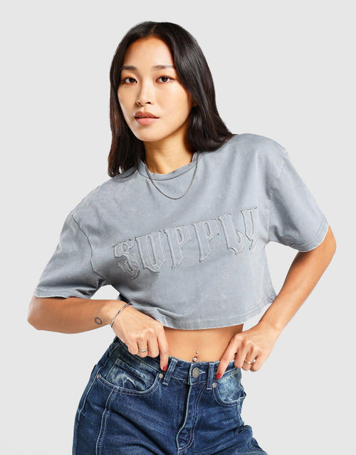 เสื้อยืดผู้หญิง Raw Crop