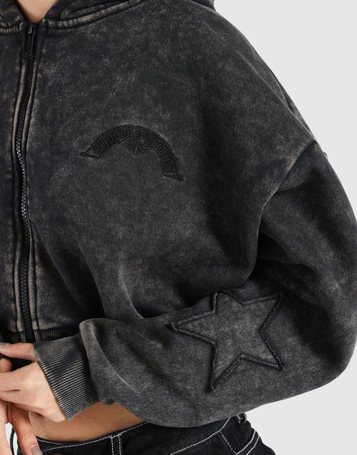 เสื้อฮู้ดดี้ผู้หญิง Star Boxy Full Zip
