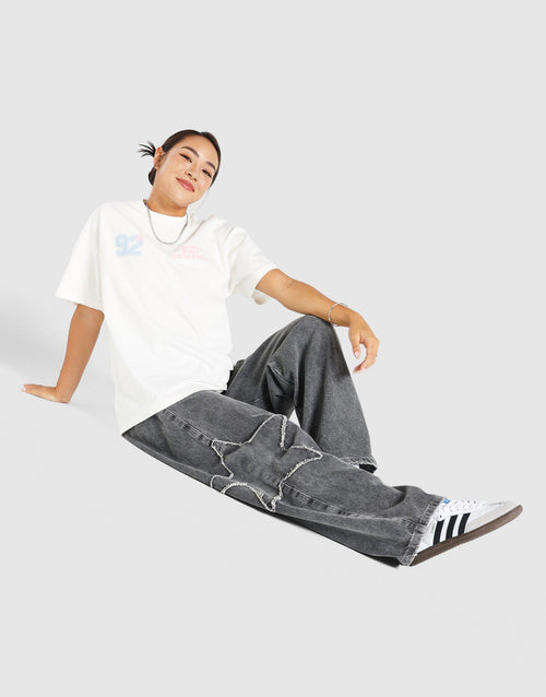 กางเกงขายาวผู้หญิง Star Barrel Denim
