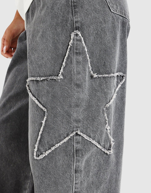 กางเกงขายาวผู้หญิง Star Barrel Denim