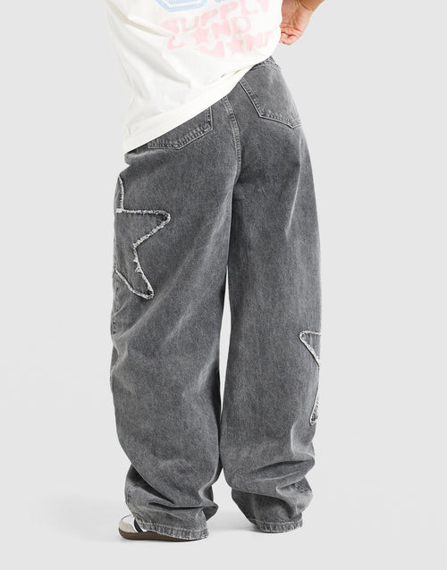 กางเกงขายาวผู้หญิง Star Barrel Denim