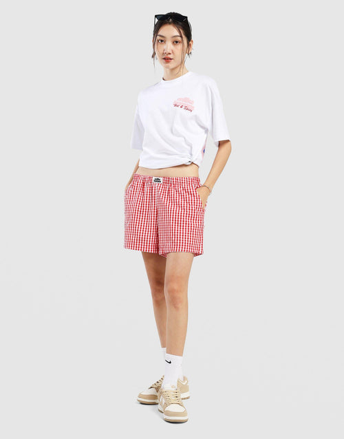 กางเกงขาสั้นผู้หญิง Gingham